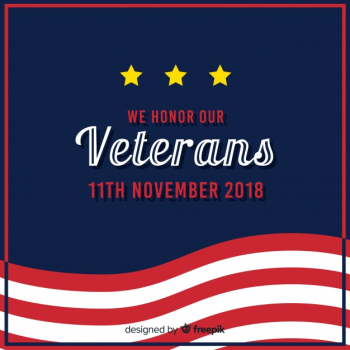 Modern veteran's day composition with flt design