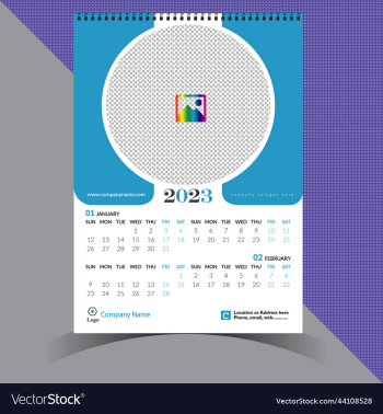 modern wall calendar 2023 design template