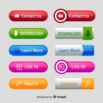 Modern web buttons in gradient style Modern web buttons in gradient style