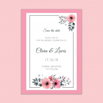 Modern wedding invitation mockup Free Psd