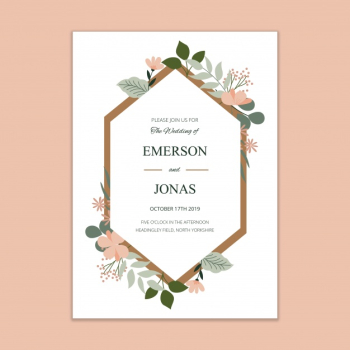 Modern wedding invitation mockup Free Psd