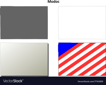 Modoc County California outline map set vector image Modoc County California outline map set vector image