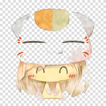 Moe Q-version Cartoon Watercolor painting Hat, Cat headgear transparent background PNG clipart