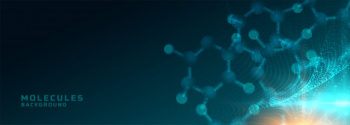 Molecules structure medical science and healthcare background banner Free Vector