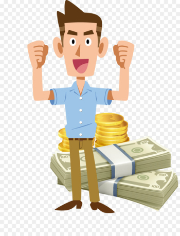 Money - Vector man with money and money Money - Vector man with money and money