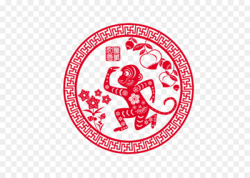 Monkey Dog Papercutting Chinese zodiac - Paper-cut monkeys Monkey Dog Papercutting Chinese zodiac - Paper-cut monkeys