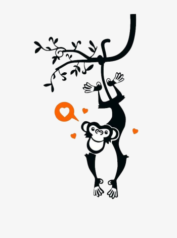 Monkey Hanging From A Tree, Monkey Clipart, Tree Clipart, Monkey ...