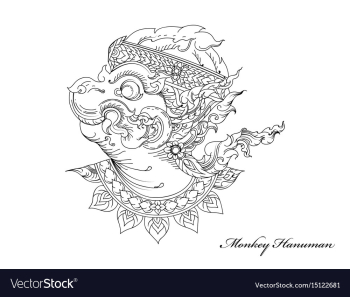 Monkey hanuman art pattern vector image Monkey hanuman art pattern vector image