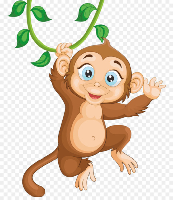 Monkey Illustration - Jumping monkey Monkey Illustration - Jumping monkey