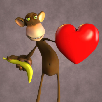Monkey with heart Monkey with heart