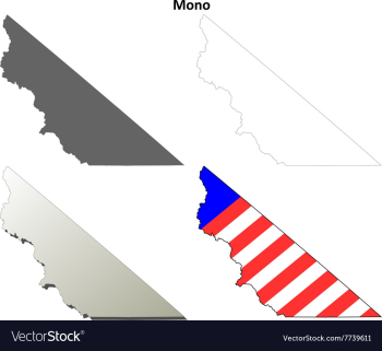 Mono County California outline map set vector image Mono County California outline map set vector image