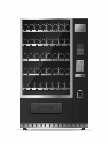 Monochrome empty modern vending machine for drinks and snacks sale isolated Free Vector