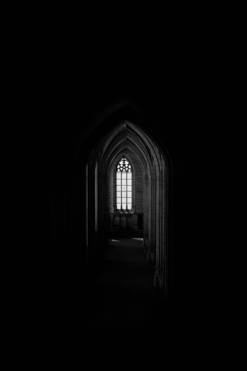 Monochrome Photo Of Dark Hallway Monochrome Photo Of Dark Hallway