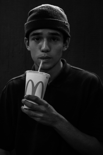 Monochrome Photo of Man Drinking Monochrome Photo of Man Drinking