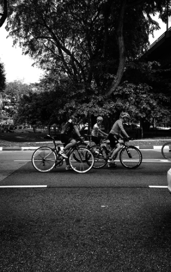 Monochrome Photography of People On Bicycle Monochrome Photography of People On Bicycle