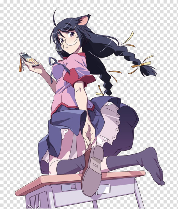 Monogatari Series Nekomonogatari (Kuro) Nisemonogatari Anime, Anime transparent background PNG clipart