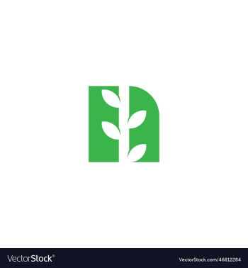 monogram letter n leaf logo nature logos stock