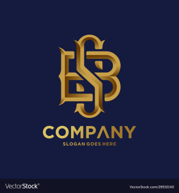 monogram logo with golden letter