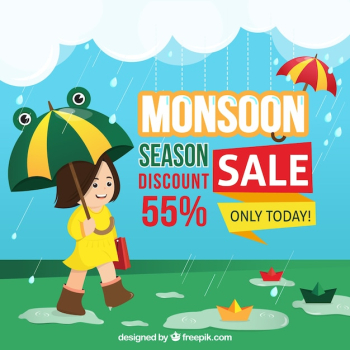 Monsoon season sale background Monsoon season sale background