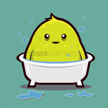 Monster in bathing tub
