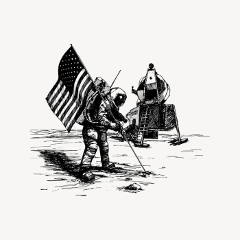 Moon landing clipart, vintage illustration | Free Vector Illustration - rawpixel Moon landing clipart, vintage illustration | Free Vector Illustration - rawpixel
