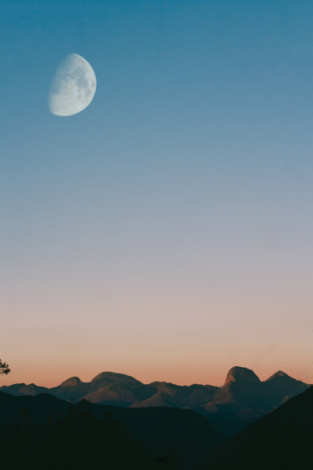 Moon Over Mountain Range Moon Over Mountain Range