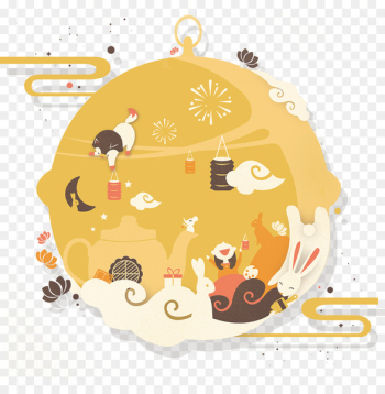 Mooncake Mid-Autumn Festival Moon rabbit - Mid Autumn Festival moon decoration 