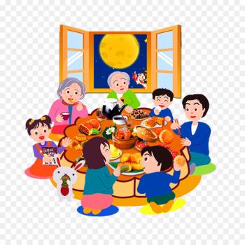 Mooncake Mid-Autumn Festival Reunion dinner Poster - Mid Autumn Festival reunion 