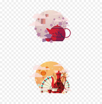 Mooncake Poster Illustration - Japanese festival pattern vector 