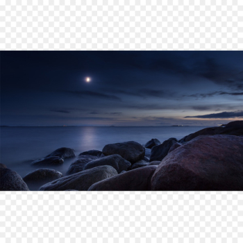 Moonlight Sea Night sky Rock - light Moonlight Sea Night sky Rock - light
