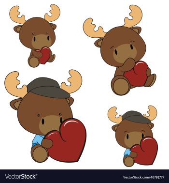 moose baby cartoon valentine heart pack moose baby cartoon valentine heart pack