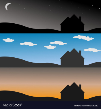Morning afternoon evening vector image Morning afternoon evening vector image