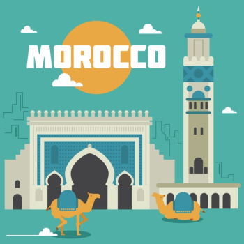Morocco landmarks illustration Free Vector