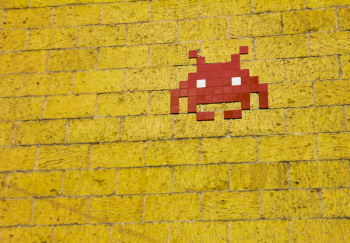Mosaic Alien on Wall Mosaic Alien on Wall