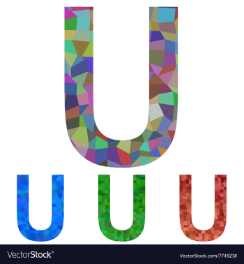 Mosaic font design - letter U vector image Mosaic font design - letter U vector image