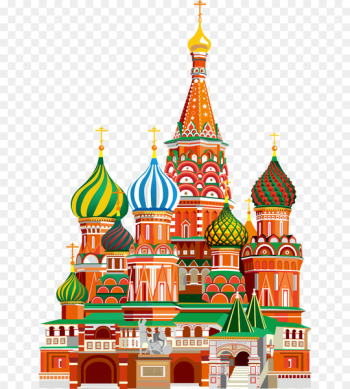 Moscow Kremlin Saint Basils Cathedral Red Square Landmark Illustration - Vector illustration Moscow Building 