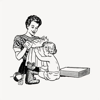 Mother and baby clipart, | Free Vector - rawpixel Mother and baby clipart, | Free Vector - rawpixel