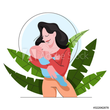Mother breastfeeding her newborn baby
