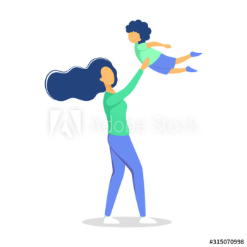 Mother playing with her son