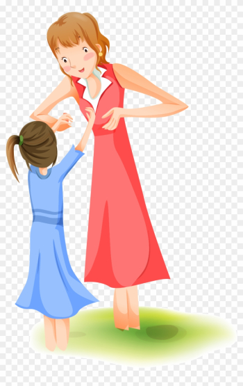 Mother Woman Cartoon Illustration - Girl Mother Woman Cartoon Illustration - Girl