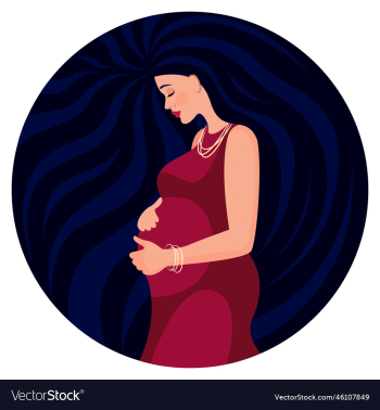 mothers day stylized pregnant girl in a dress