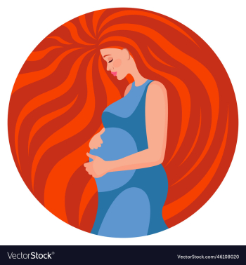 mothers day stylized pregnant girl in a dress