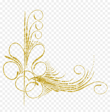 Motif Feather Ornament - Gold decorative motifs 