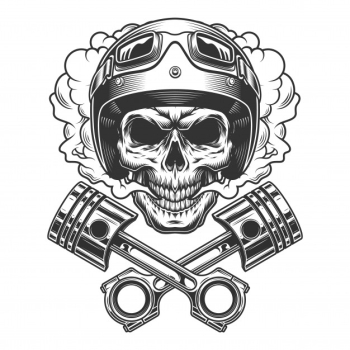 Moto racer skull in smoke cloud Free Vector Moto racer skull in smoke cloud Free Vector