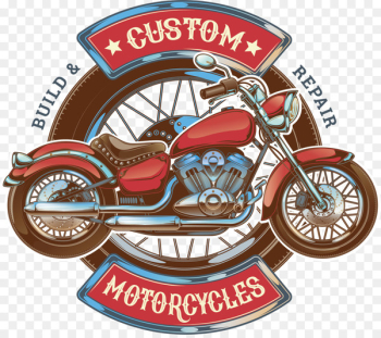 Motorcycle Car Scooter Logo - Red retro motorcycle 