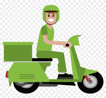 Motorcycle Courier Euclidean Vector - Delivery Motorcycle Png