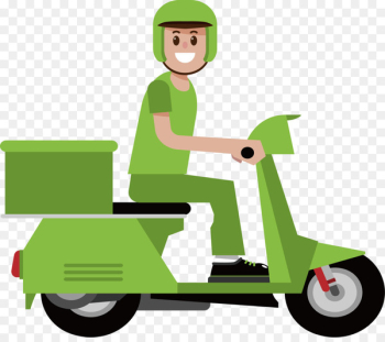 Motorcycle courier Euclidean vector - Green motorcycle courier 