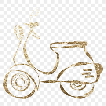 Motorcycle scooter png sticker, gold | Free PNG Illustration - rawpixel