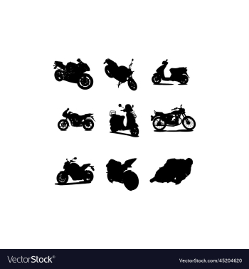 motorcycle sport set silhouette design motorcycle sport set silhouette design