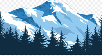 Mount Everest Mountain Euclidean vector Illustration - Forest snow mountain 